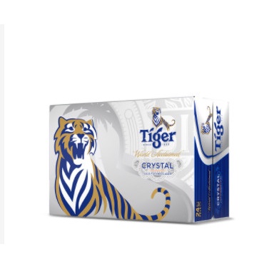 Thùng 24 Lon Bia Tiger Crystal/ Tiger Bạc ( 24 Lon x 330 ml)