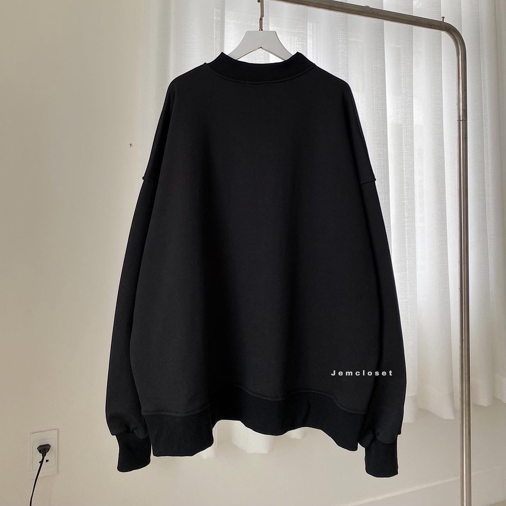 Áo hoodie nỉ dài tay nam nữ form rộng trơn basic 1990 Áo sweater nữ ulzzang  Freeship  Sale