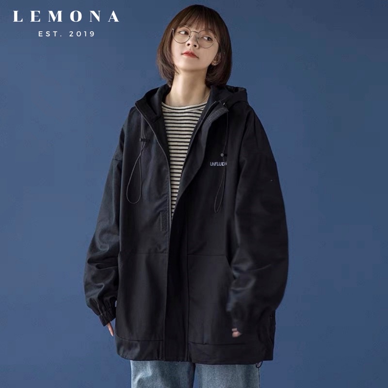 Áo Khoác Gió Có Mũ UNF Dài Tay Oversize Unisex Nam Nữ, Áo Jacket Chống Gió Hạn Chế Thấm Nước