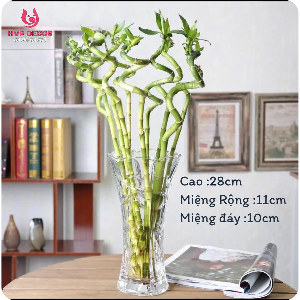 [Lỗi 1 Đổi 1] Lọ hoa thuỷ tinh vân lá LH044