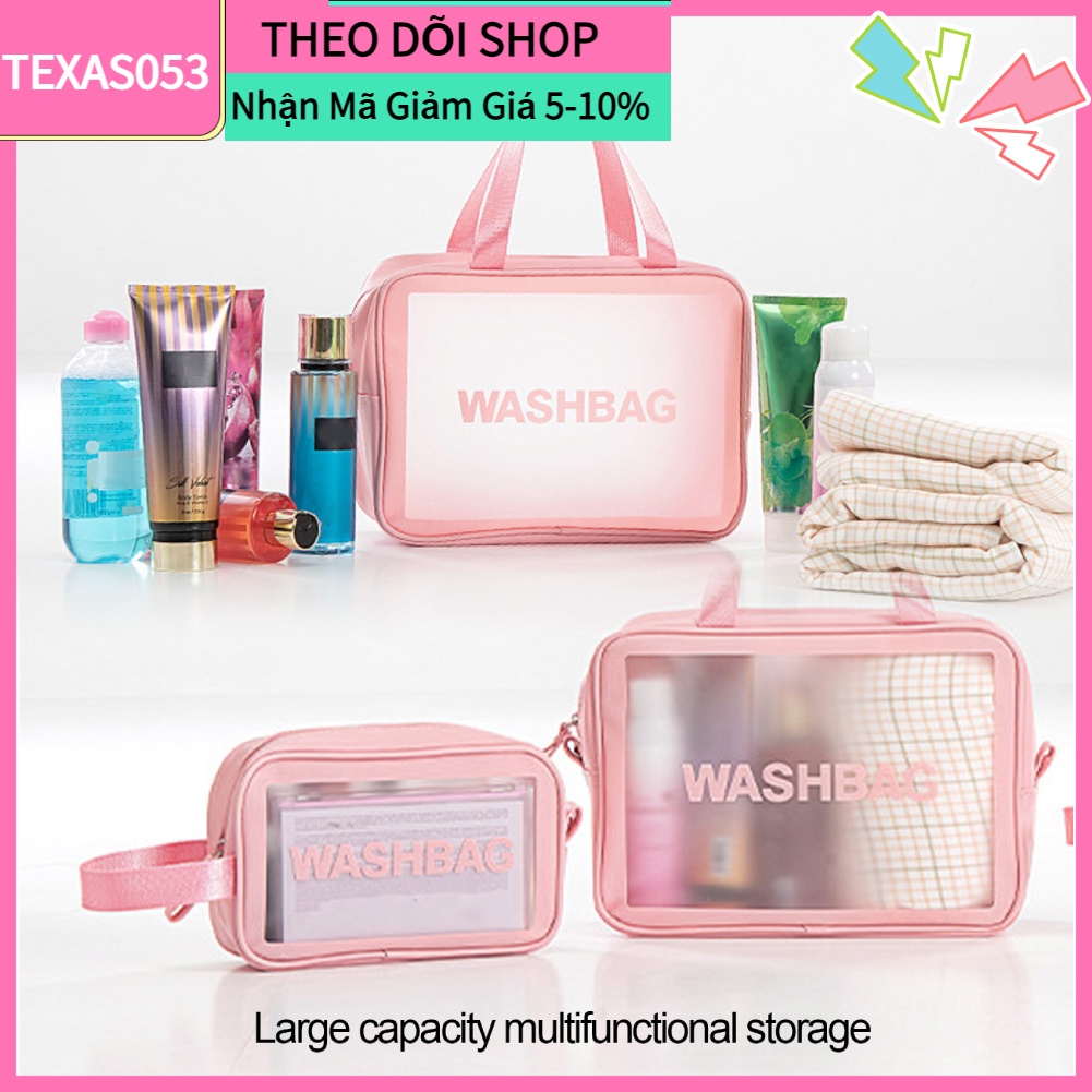 [Hàng mới về] Túi đựng mỹ phẩm du lịch trong suốt thoáng khí trọng lượng nhẹ nhỏ gọn cho nữ/ bé gái