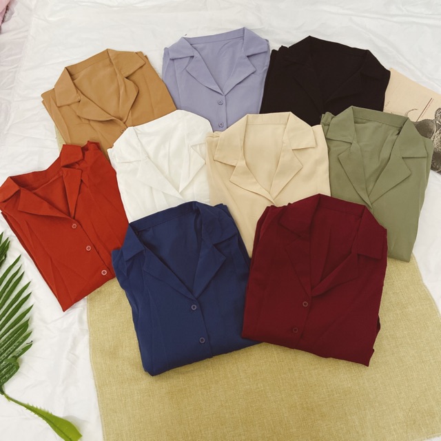 Áo Sơmi Nữ Dài Tay Cổ Vest Dáng Basic Nhiều Màu Áo Sơmi Nữ Công Sở Thanh Lịch 2022 | BigBuy360 - bigbuy360.vn