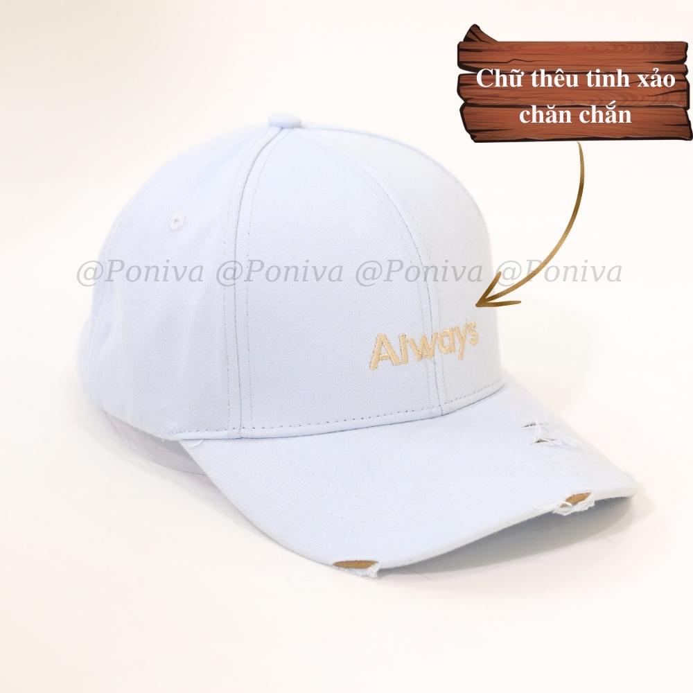 Mũ lưỡi trai ❤️ Nón kết thêu chữ Allway chất vải kaki unisex phối tua rua phong cách Ulzzang Thời trang PONIVA siêu hot