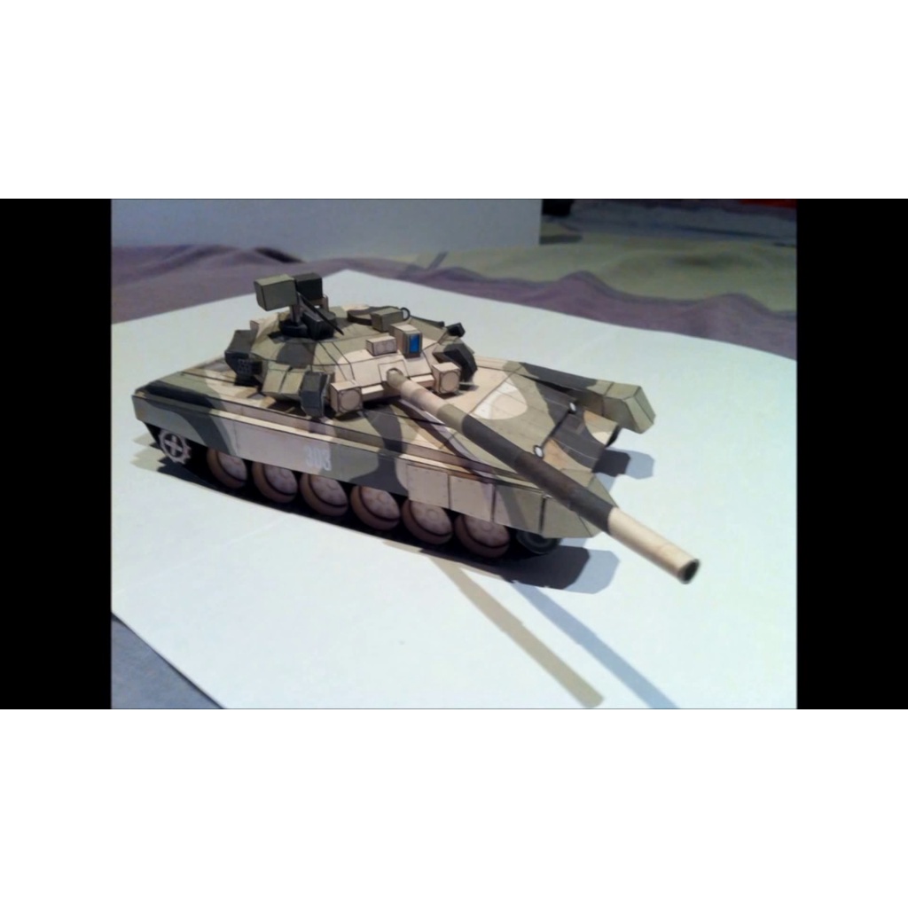 Mô hình giấy 3D  xe tank T90 tỉ lệ 1/43