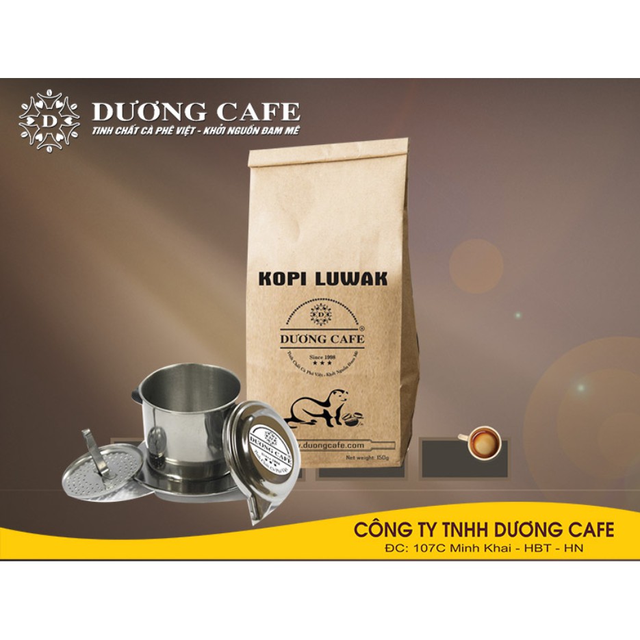 [2 gói] Cà phê Chồn Weasel - RANG XAY NGUYÊN CHẤT - thơm ngon đặc biệt - 150g/gói - DƯƠNG CAFE | BigBuy360 - bigbuy360.vn