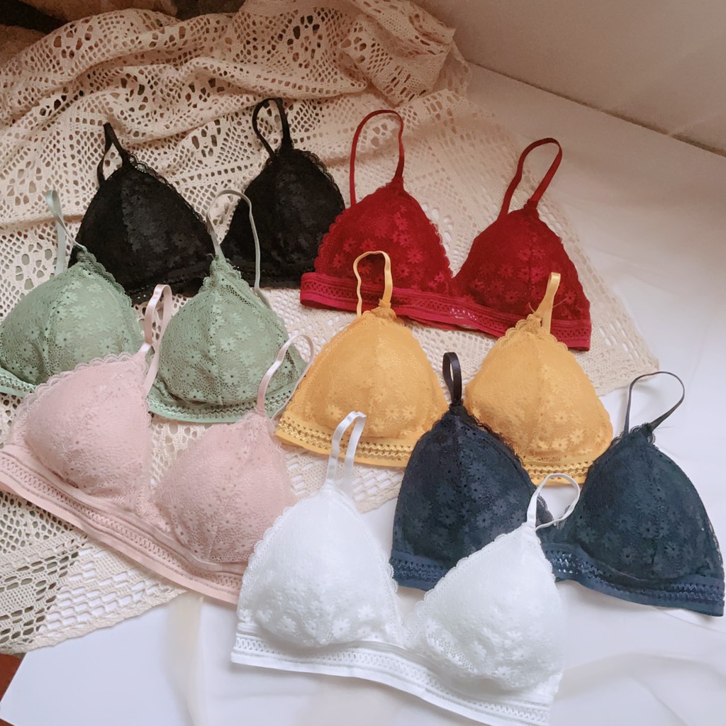 Áo Bra ren 2 dây CharmAiry áo ngực nữ không gọng, mút mỏng, ôm ngực Hoa Mai Có móc cài | BigBuy360 - bigbuy360.vn