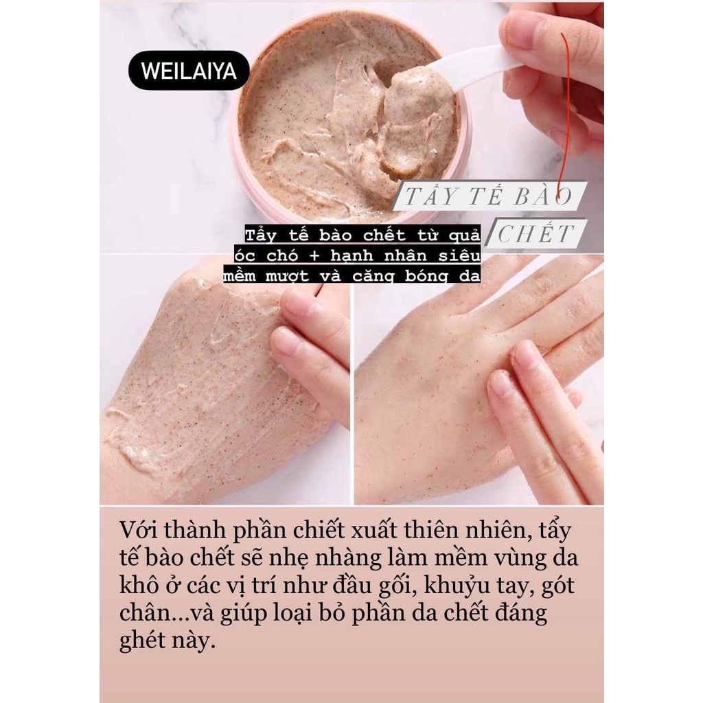 Tẩy Tế Bào Da Chết WEILAIYA Giúp Da Săn Mịn Trắng Da Mềm Da Dưỡng Ẩm Cho Da Dung Tích 150 Gram | BigBuy360 - bigbuy360.vn