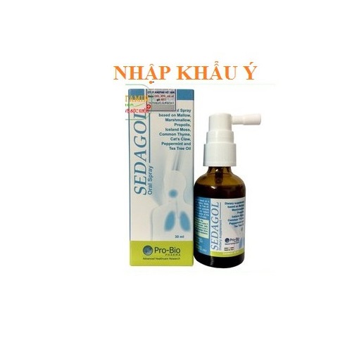 Xịt Họng Giảm Ho, Sạch Họng Sedagol Oral Spray Pro-Bio keo ong đen 30ml -Giúp  bảo vệ vùng họng, giúp giảm ho, viem họng