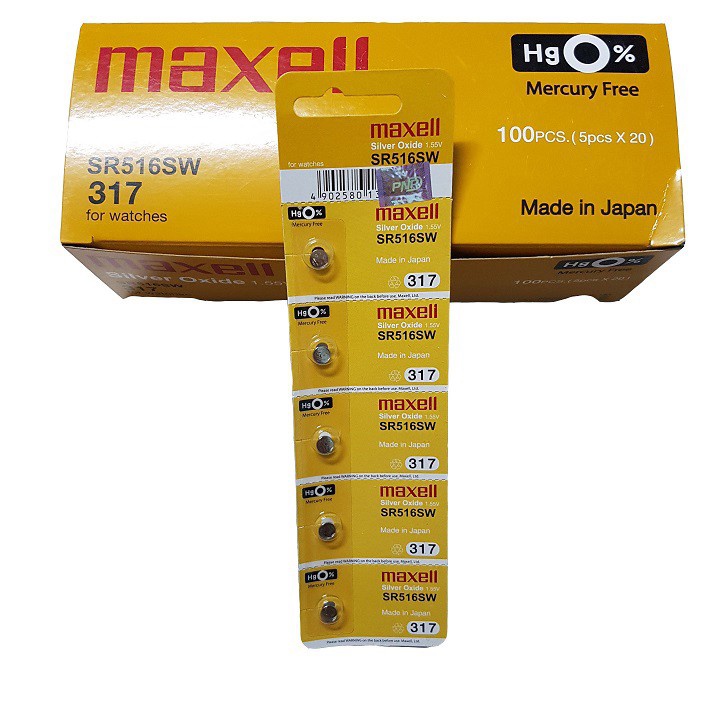 Pin Maxell 317 SR516SW dành cho đồng hồ dùng pin 317/ SR516SW/ V317