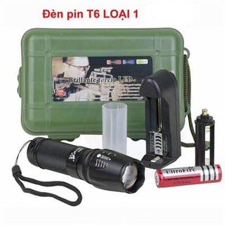 Đèn pin T6 cầm tay siêu sáng có sạc pin bán chào mẫu