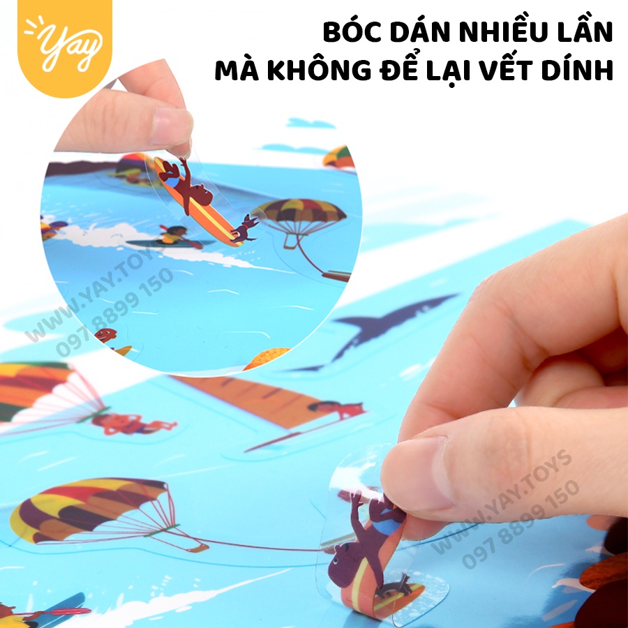 Hình Dán Dùng Được Nhiều Lần cho trẻ từ 3+- Reusable Sticker Mideer