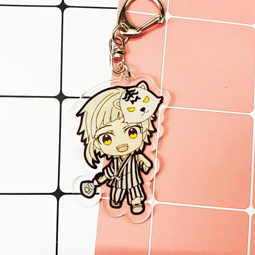 Móc khóa Mica trong acrylic in hình anime chibi Bungou Stray Dogs Văn hào lưu lạc ver cờ vua quà tặng cho fan