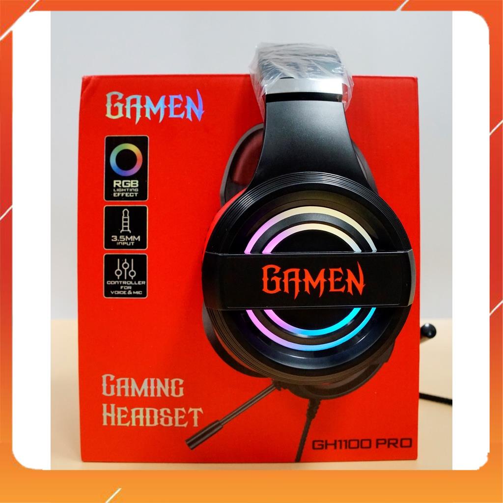 Tai nghe gaming * freeship max *,Gamen GH1100 PRO,,có đèn led RGB,có mic, game thủ,chụp tai,âm thanh cực chất