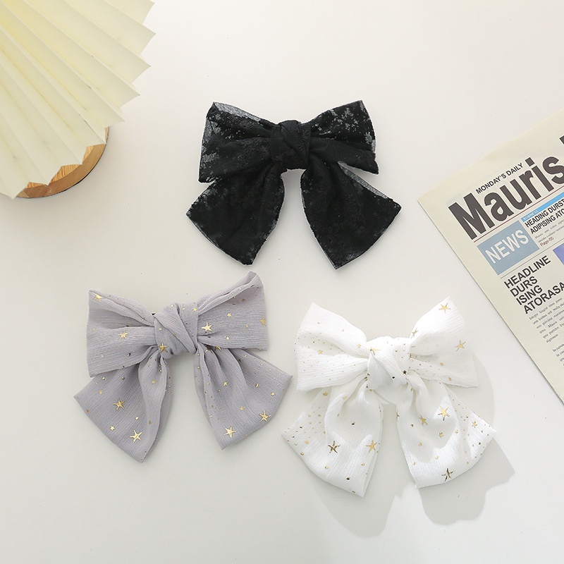 Kẹp Tóc Hình Ngôi Sao / Nơ Xinh Xắn Phong Cách Hàn Quốc