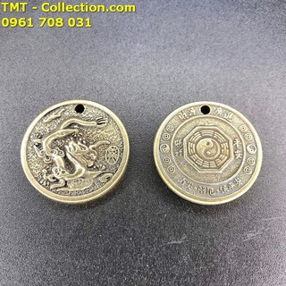 Mặt Đồng Xu Đồng Hình Con Rồng; Xỏ lỗ đeo dây, làm đồ treo móc khóa-TMT Collection-SP002434