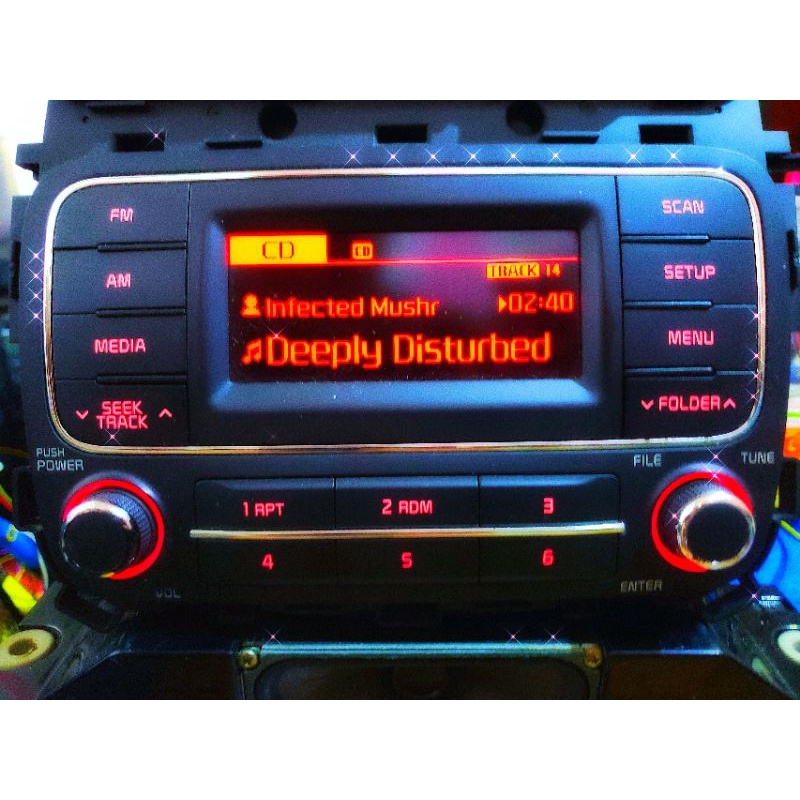 Đầu amply CD radio AUX usb tháo xe KIA K3 K4.