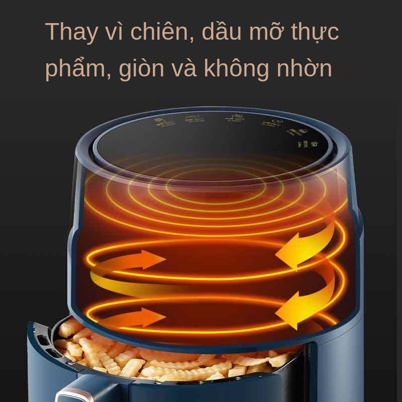 ↂ❡℗Nồi chiên không khí gia đình điện đa năng công suất lớn dầu tự động thông minh 4.6L kiểu mới