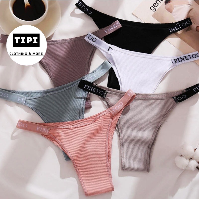 Quần lọt khe nữ cotton cao cấp Finetoo ( mẫu gân ) E4