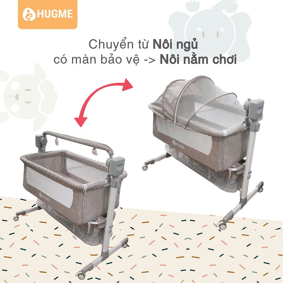 Nôi em bé phát nhạc Hugme MFC 2021 - Hàng chính hãng Bảo Hành 1 năm ( KHÔNG ĐIỆN)