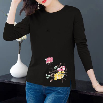 Áo phông nữ Áo Thun Nữ Dài Tay Cổ Tròn Thời Trang Hàn