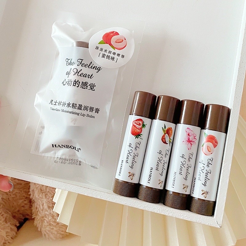 Son dưỡng môi HANBOLI dạng thạch trái cây vaseline màu tiệp da