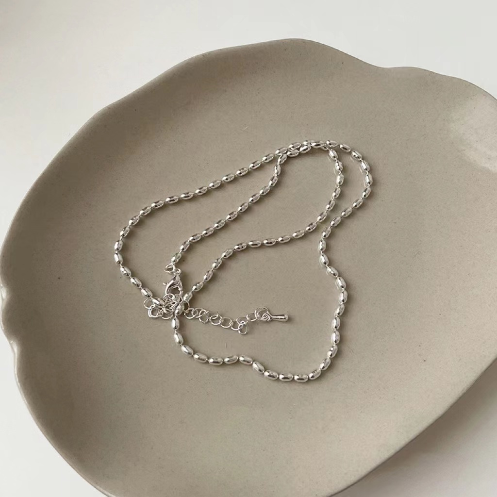 Vòng Cổ choker Xỏ Hạt Màu Bạc Xiaomi Thời Trang Sang Trọng Cho Nữ