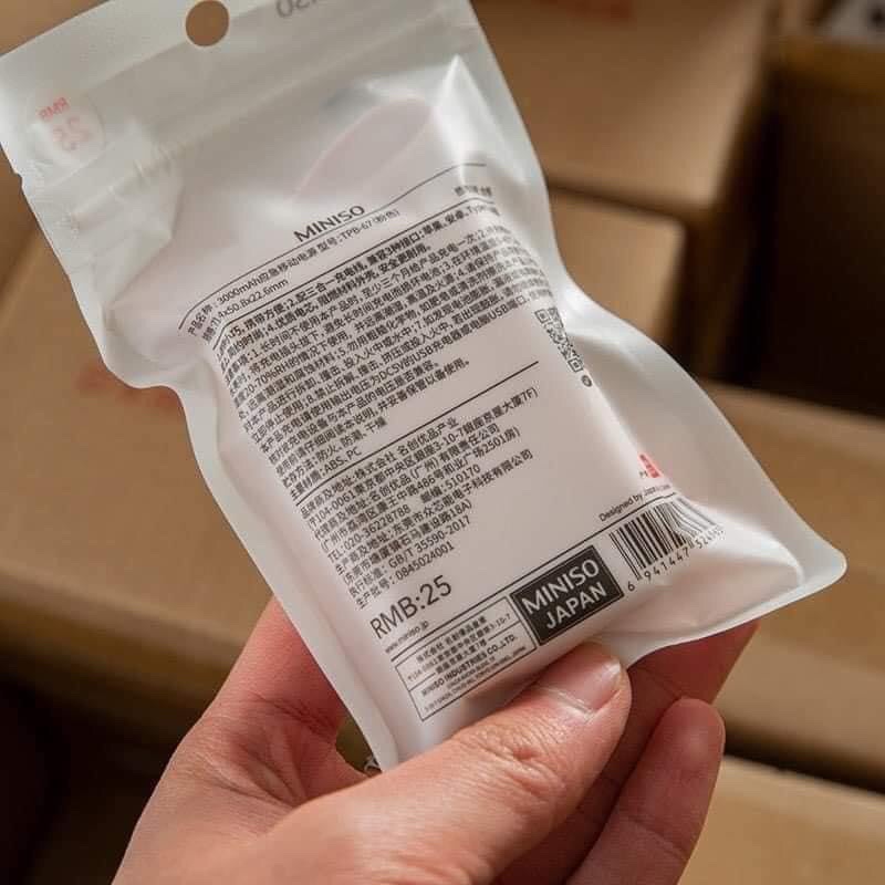 Sạc dự phòng Miniso chính hãng 3000mAh