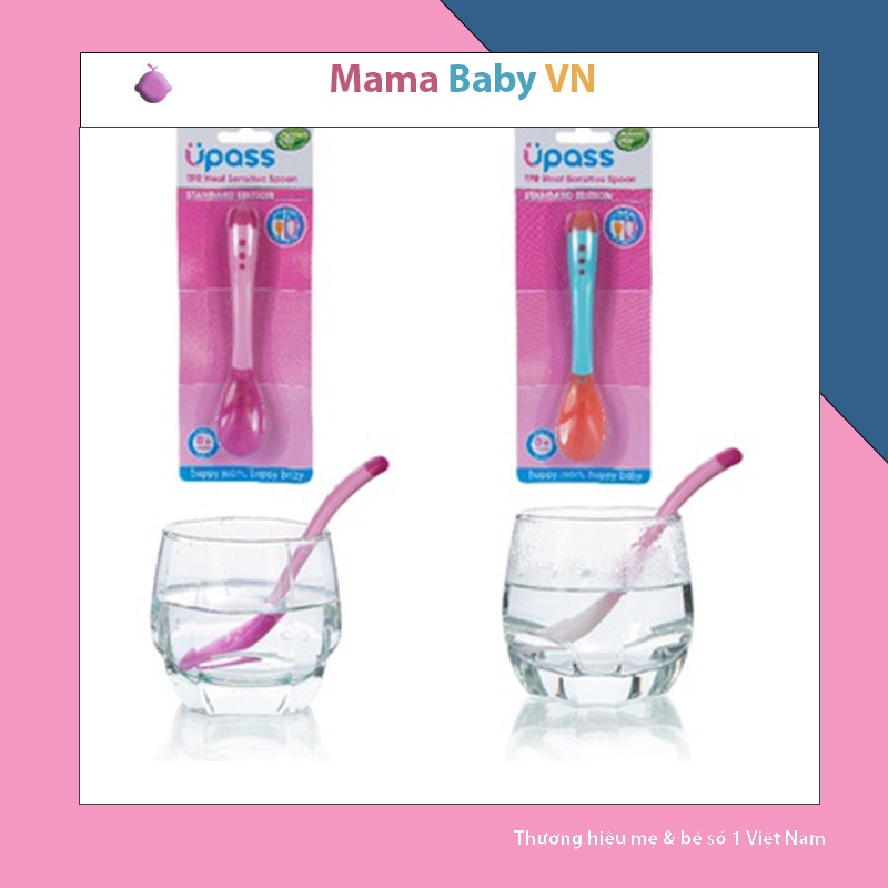 Thìa muỗng báo nóng ăn dặm cho bé TPR UPASS kiểm tra nhiệt độ thức ăn Mama Baby VN