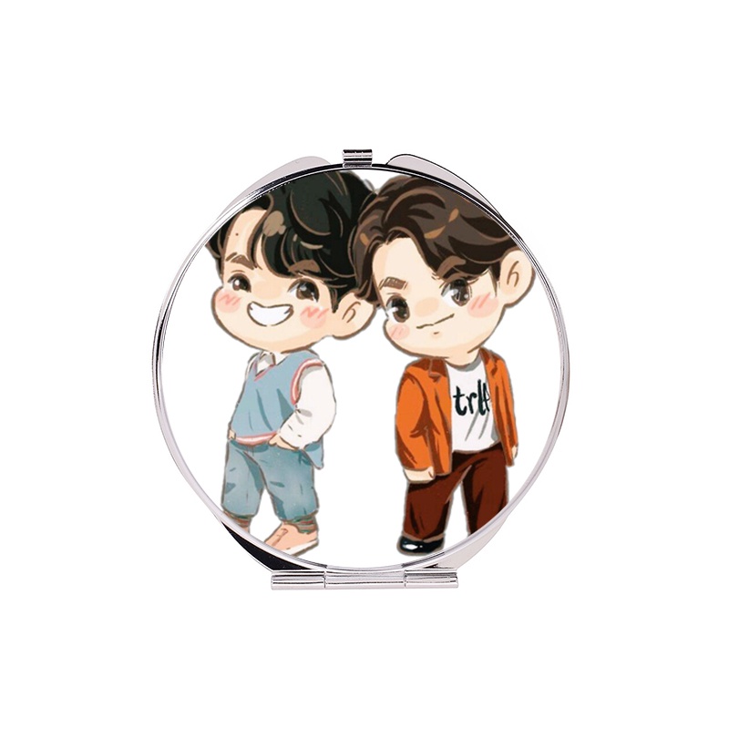 Gương hai mặt in hình nhân vật BRIGHTWIN COUPLE anime chibi tiện lợi bỏ túi xinh xắn