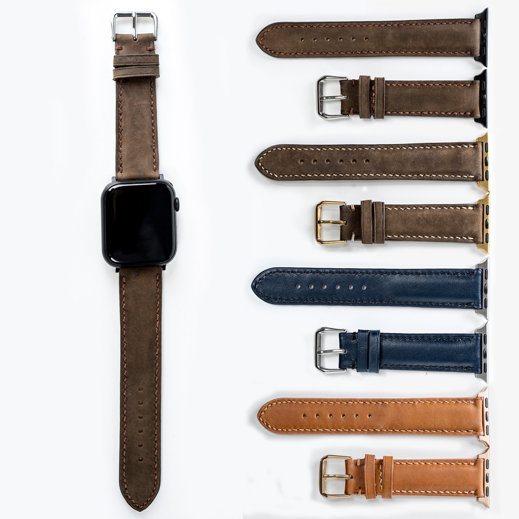 Dây apple watch da bò Vintage D116-khâu tay thủ công- dây apple watch series 3 series 4 series 5