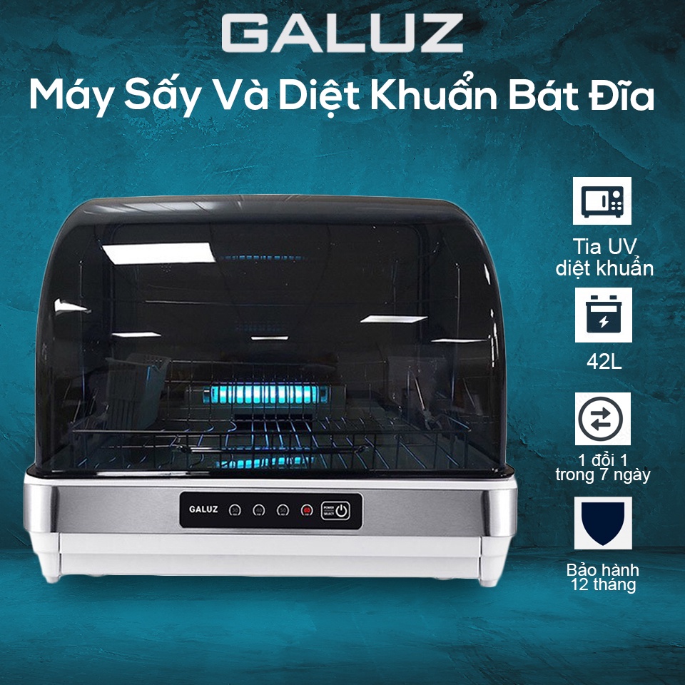 Máy sấy bát và diệt khuẩn tia UV bát đĩa Galuz dung tích 42L BJG-68 - Hàng chính hãng, Bảo hành 18 tháng