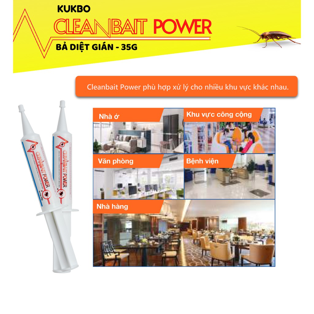 Diệt Gián Cleanbait Power 35g - Thương hiệu Kukbo xuất xứ Hàn Quốc