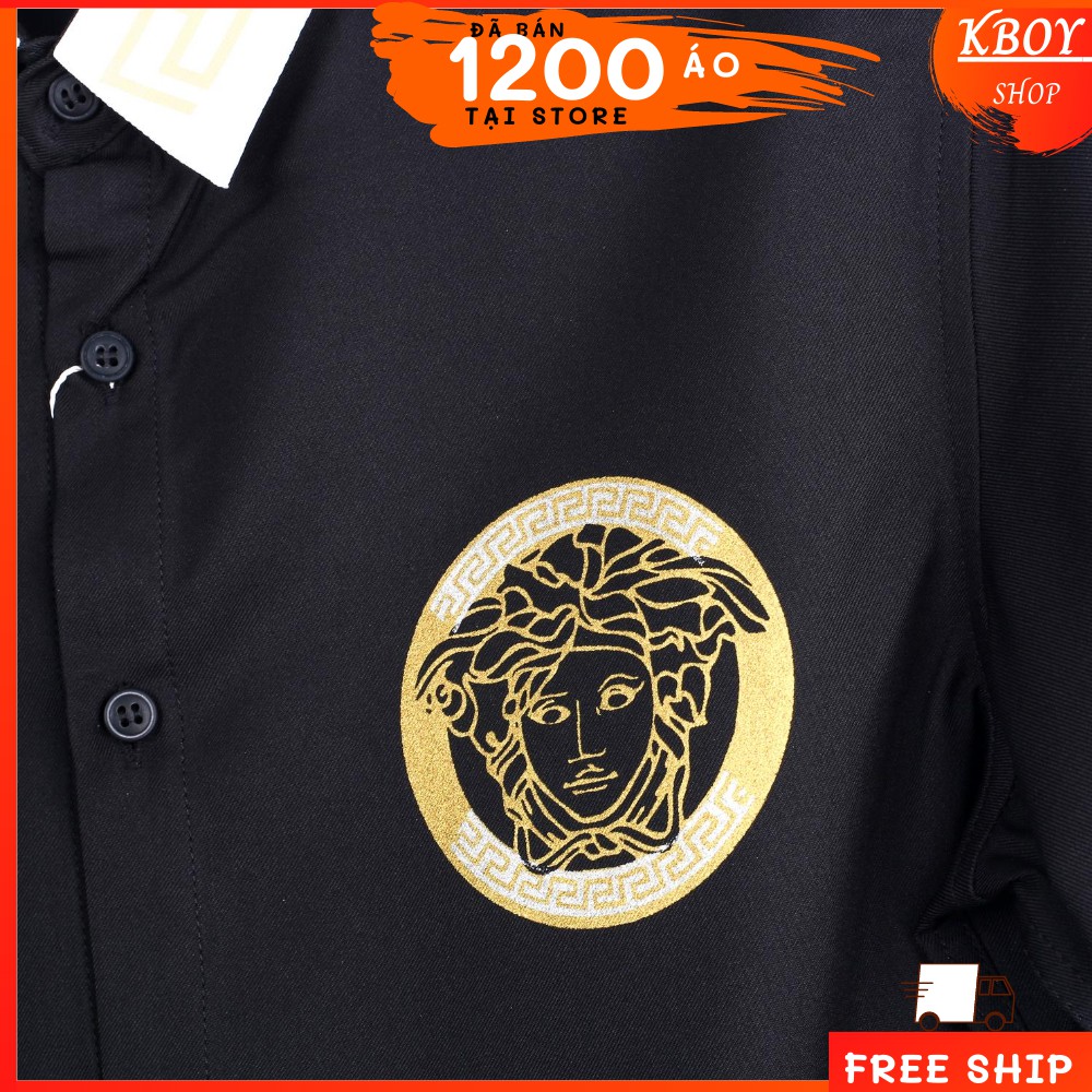 Áo sơ mi tay dài cổ bẻ Họa tiết /hàng quãng châu cao cấp, Màu đen, sang trọng, lịch lãm, bigsize đến 70kg - 778 | BigBuy360 - bigbuy360.vn