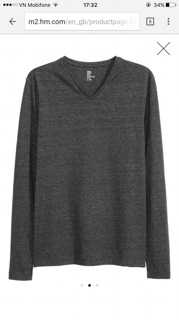 Áo thun Hm cổ Tim authentic