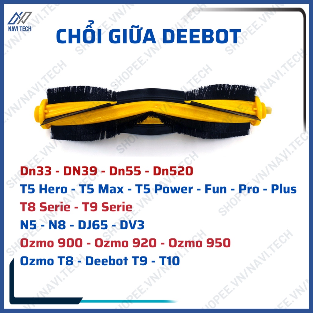 Phụ kiện chổi giữa, chổi chính Robot hút bụi lau nhà Ecovacs Deebot DN33 DN55 T5 T8 T9 N8 Ozmo 900 920 950