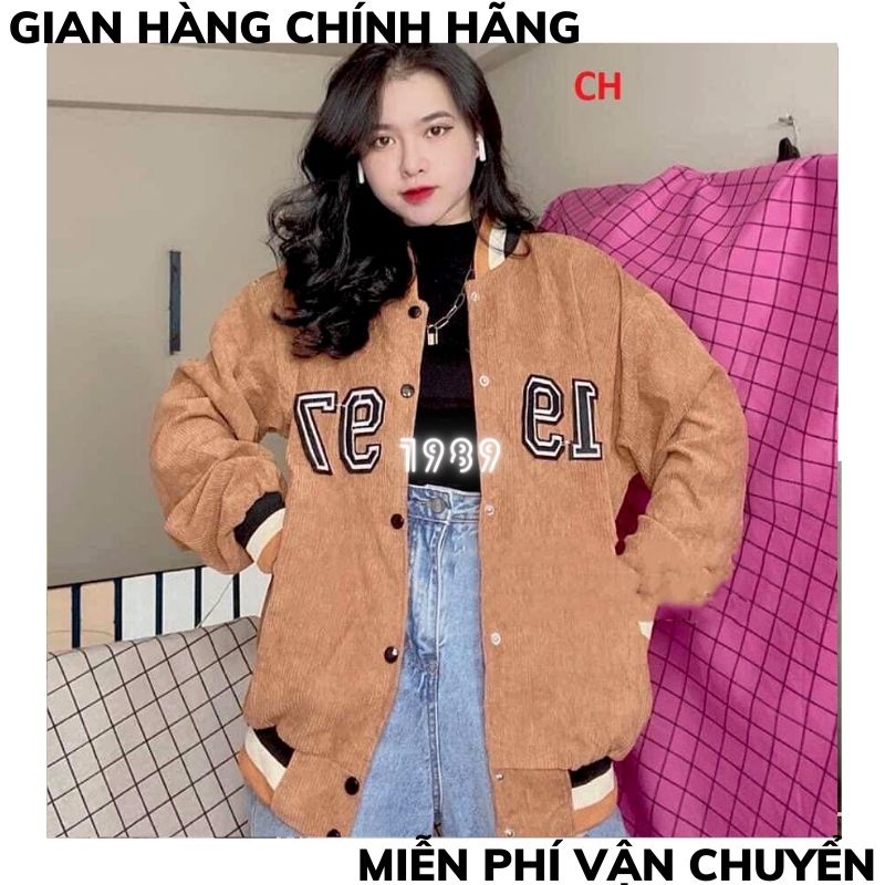 Áo bomber nhung tăm 1997 cúc bấm ,áp bóng chày nhung tăm form roognj UNISEX ,ulzzang ,áo khoác bomber hàn quôc XƯỞNG MAY