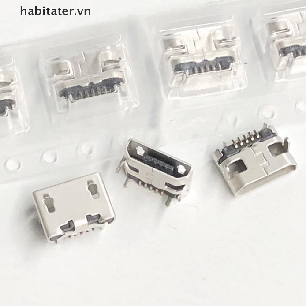 Set 100 Đầu Nối Micro USB Type B Female 5Pin 0.8mm