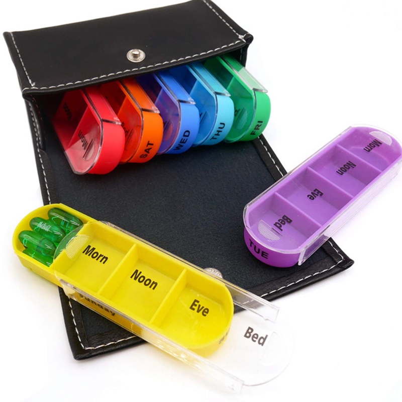 Hộp Đựng Thuốc 7 Ngày Bằng Da Vitamin Tiện Dụng Khi Đi Du Lịch