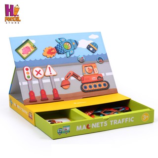 Bộ Xếp Hình Nam Châm Mideer Chủ Đề Phương Tiện Giao Thông