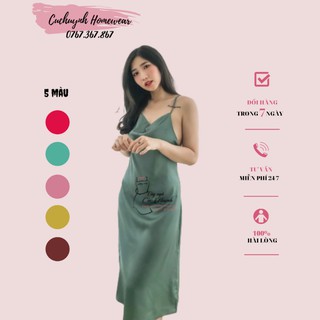 Đầm ngủ nữ, Váy ngủ cao cấp suông dài qua gối, Đầm mặc nhà quyến rũ, xinh xắn, có size từ 40-80kg mặc vừa