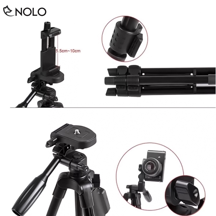 Bộ Tripod 3 Chân Cho Điện Thoại Máy Ảnh Compact 3388 Có Remote Điều Khiển Từ Xa Chiều Cao Tối Đa 139cm