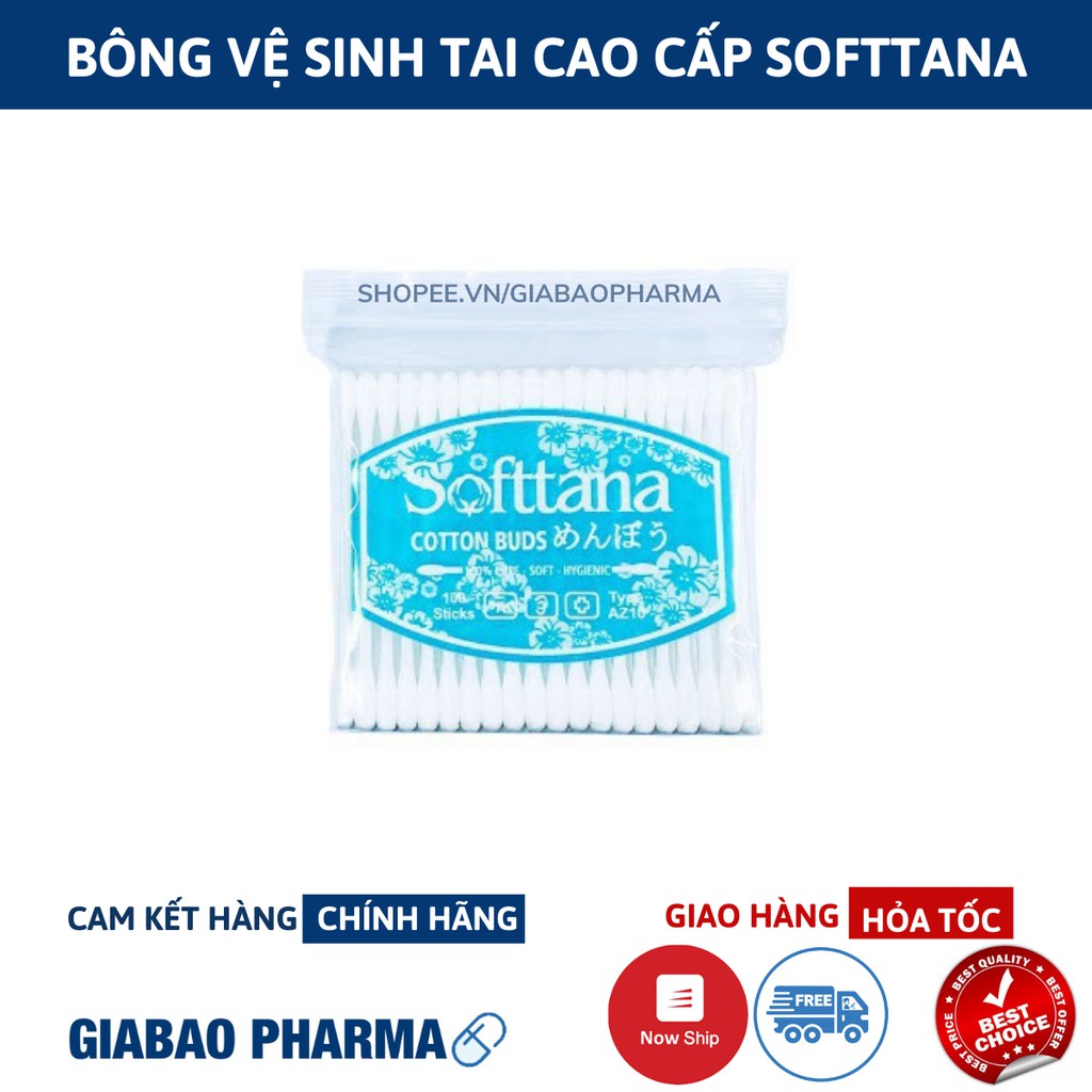 Bông ngoáy tai SOFTTANA - Tăm bông cho bé, người lớn Chính hãng
