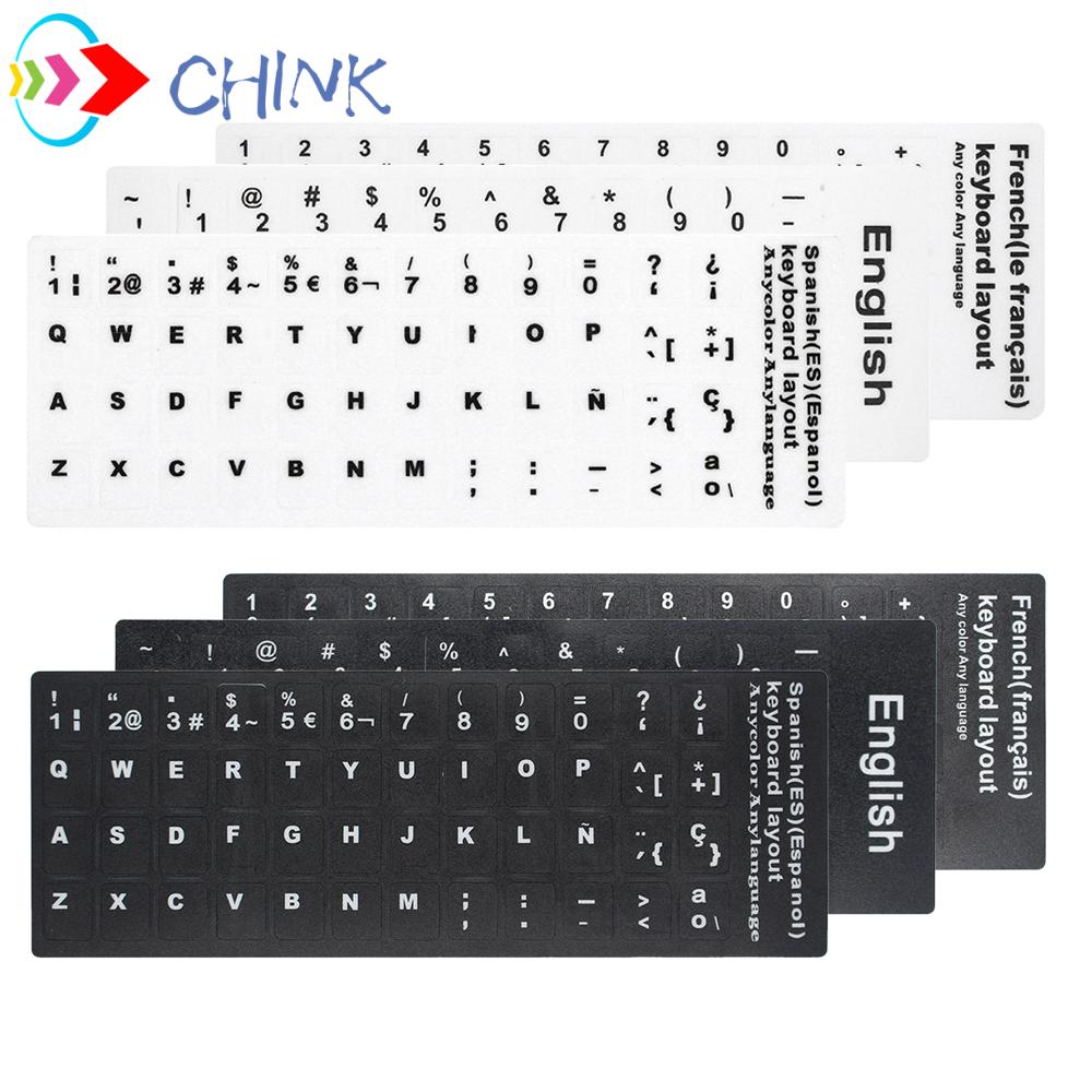 Miếng dán bàn phím chống trượt chịu mài mòn bảng chữ cái tiếng Nga/ tiếng Anh/ tiếng Ả Rập/ tiếng Tây Ban Nha
