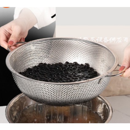 Rổ Inox rửa rau, củ, trái cây (loại có tai/không tai) 28.5cm