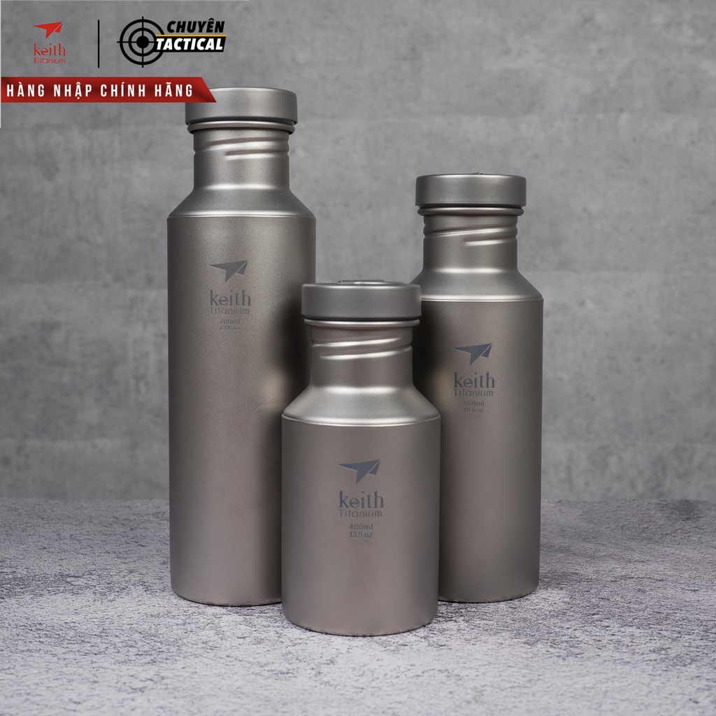 Bình nước Titanium 550ml Kèm Bao Vải Keith Ti3031
