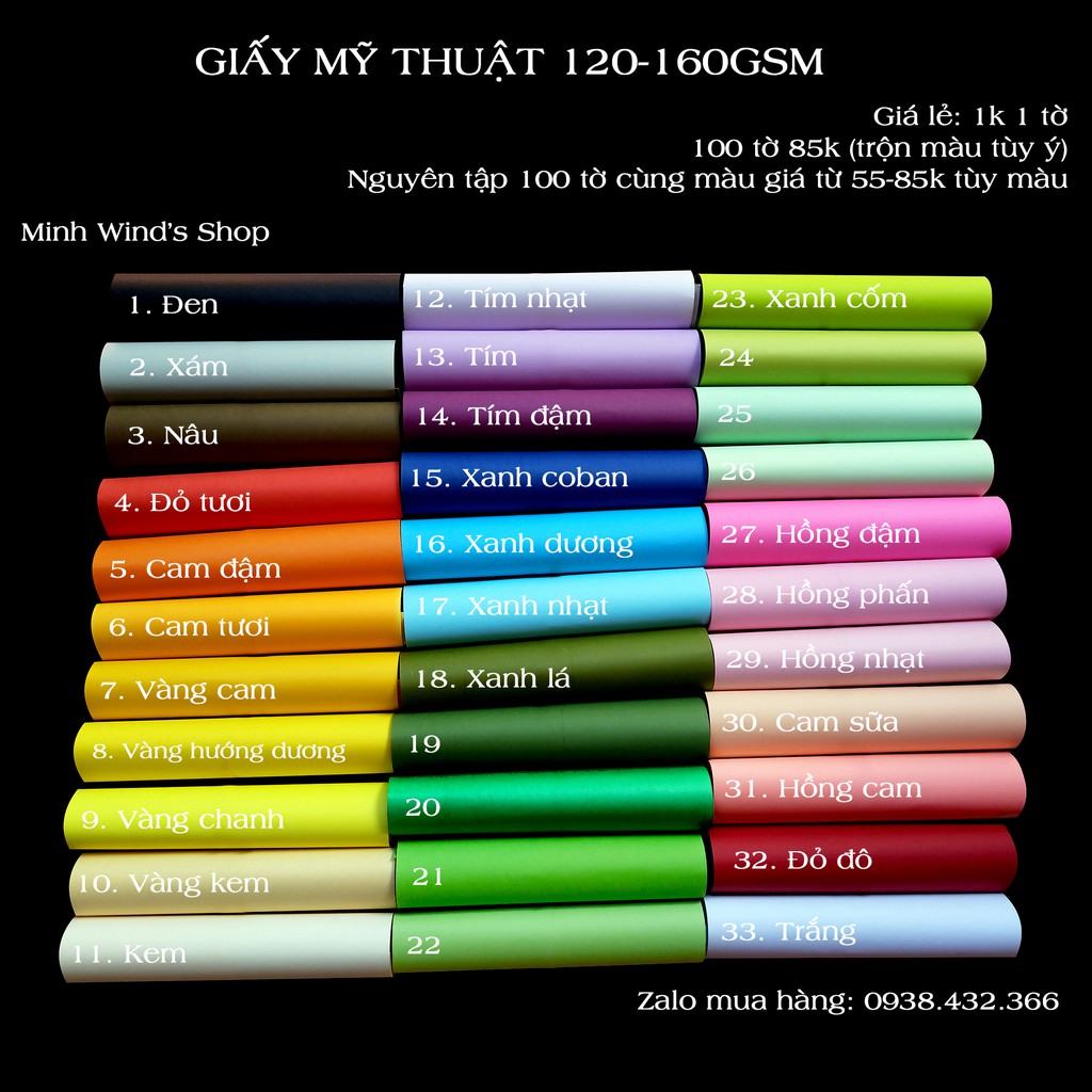 (1-20) Giấy Mỹ Thuật Khổ A4 Tùy Chọn Đồng Giá 1k 1 Tờ, Mua Nhiều Giảm Giá (các Mã Từ 01 Đến 20)
