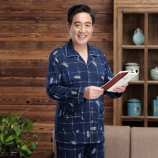 1 Bộ Đồ Ngủ Pijama Cotton Cao Cấp Cho Nam Trung Niên