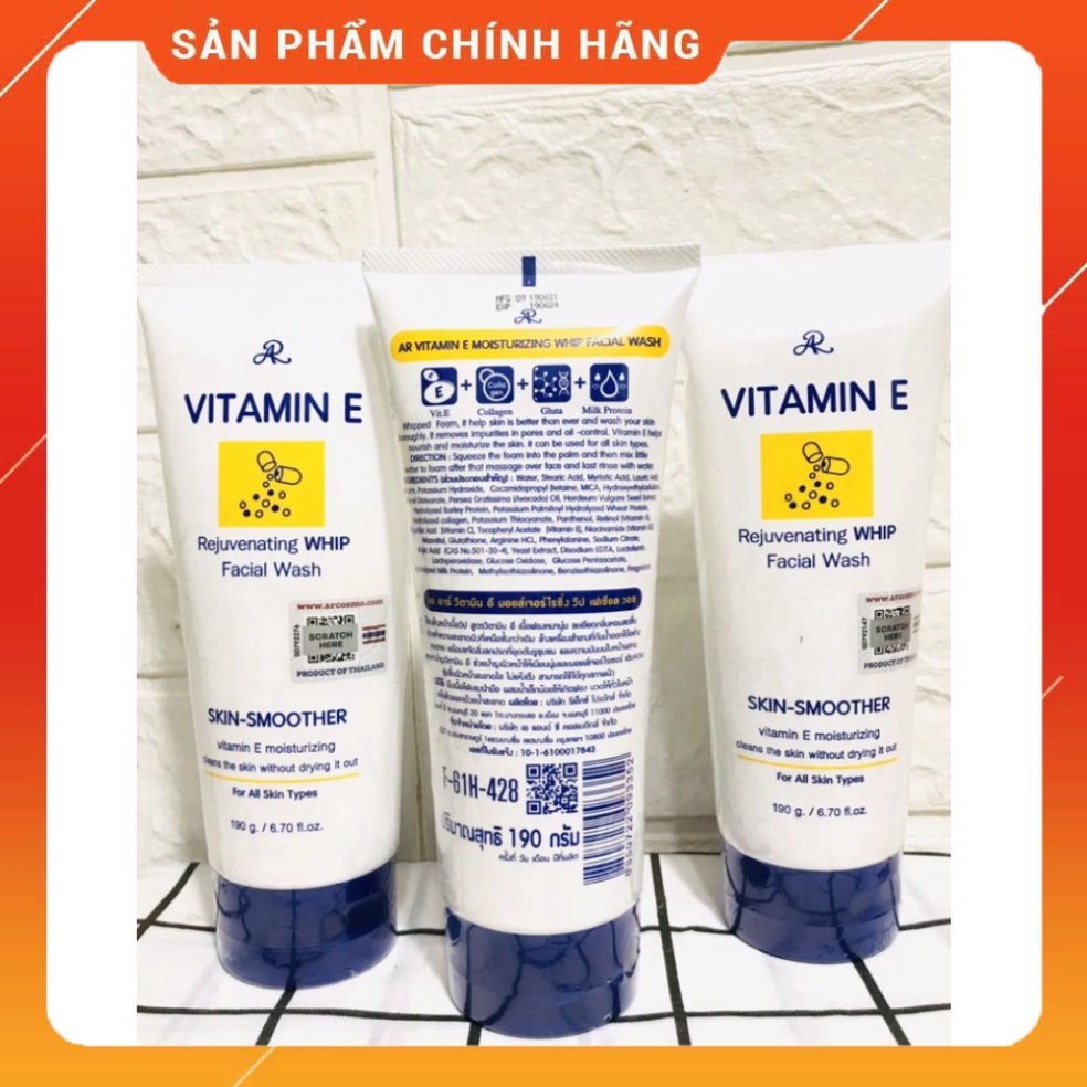 Sữa rửa mặt Aron vitamin E Thái Lan 190gr