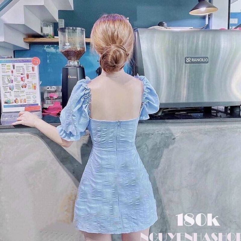 Đầm body tay phồng phong cách trẻ trung nữ tính ( có mút ngực)