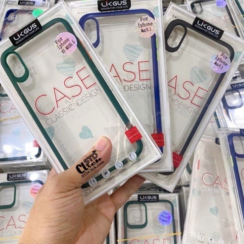 IPhone X/XR/XS Max_ ỐP LƯNG LIKGUS VIỀN MÀU.